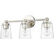 Lauryn 3 Light 22 inch Polished Nickel Vanity Light Wall Light